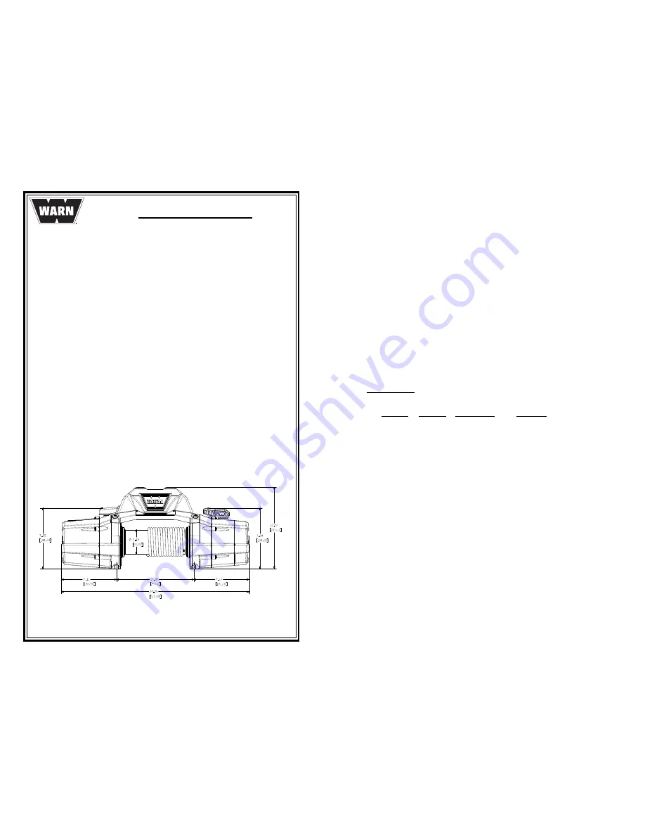 Warn ZEON-12 Service Instructions Manual Download Page 13