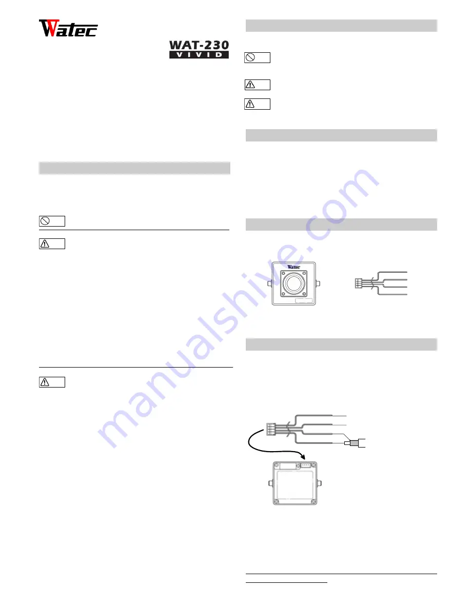 Watec WAT-230 VIVID Operation Manual Download Page 1