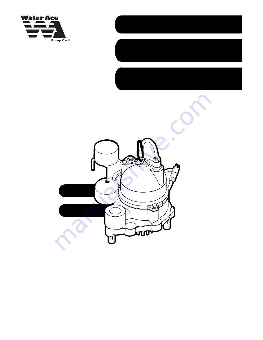 Water Ace R50VLT Owner'S Manual Download Page 1