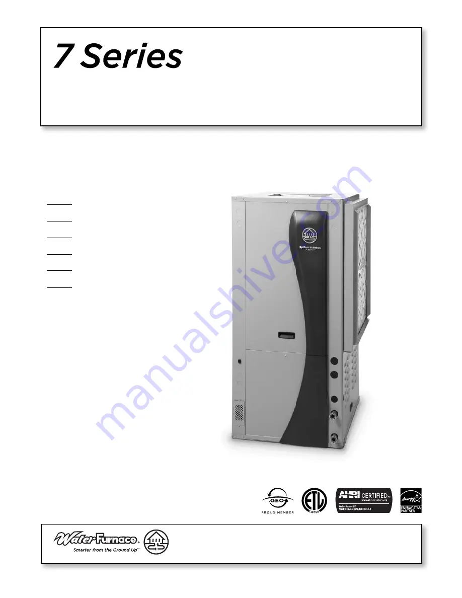 Water 700A11 Installation Manual Download Page 1