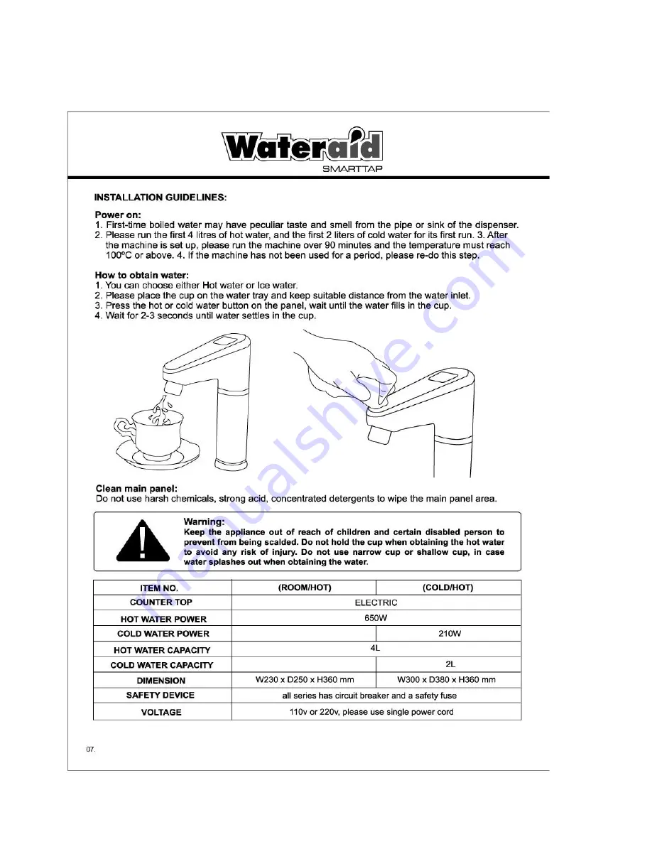 Wateraid Smarttap User'S Manual & Warranty Information Download Page 5