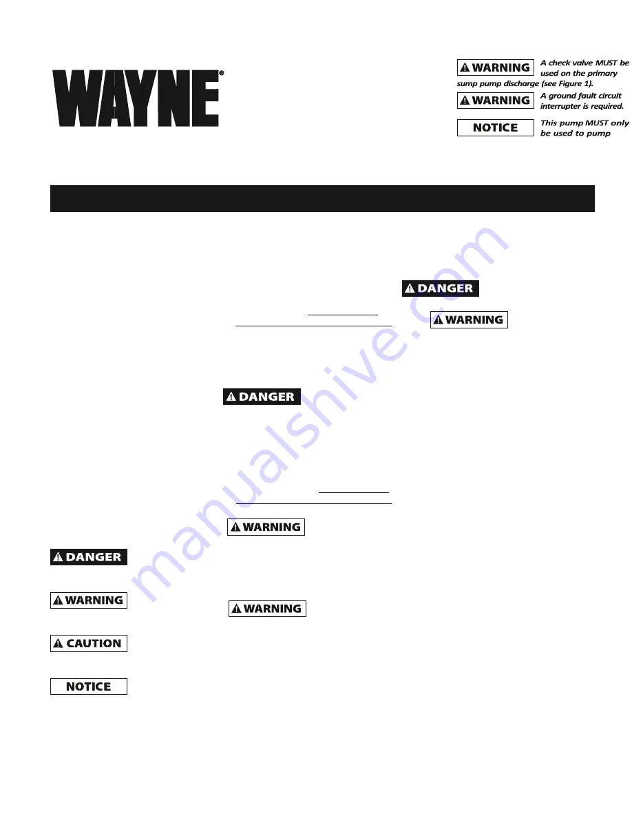 Wayne ESP15 Скачать руководство пользователя страница 1