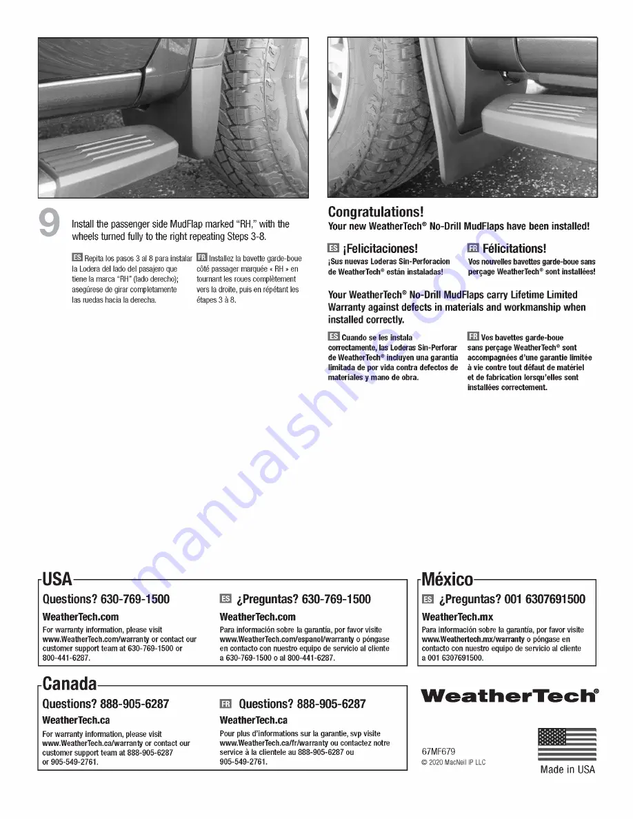 WeatherTech 48MF568 Скачать руководство пользователя страница 4