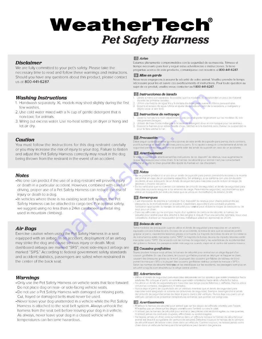 WeatherTech 84PH1318BK Manual Download Page 1