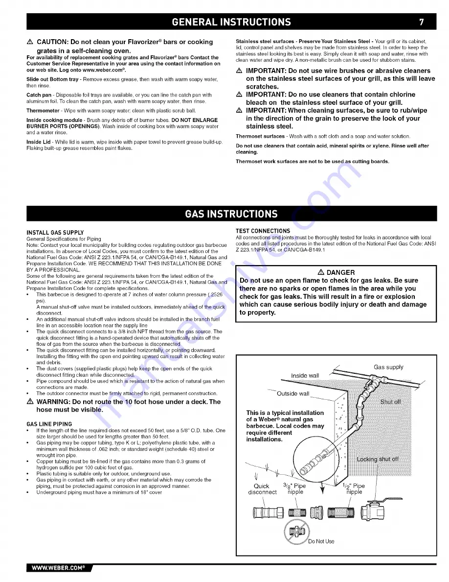 Weber Spirit E-310 Owner'S Manual Download Page 7