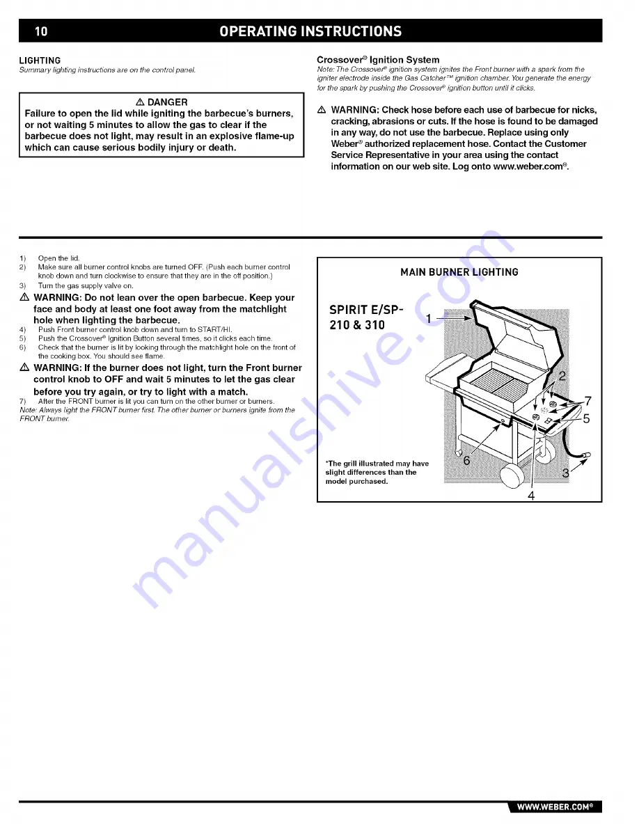 Weber Spirit E-310 Owner'S Manual Download Page 10