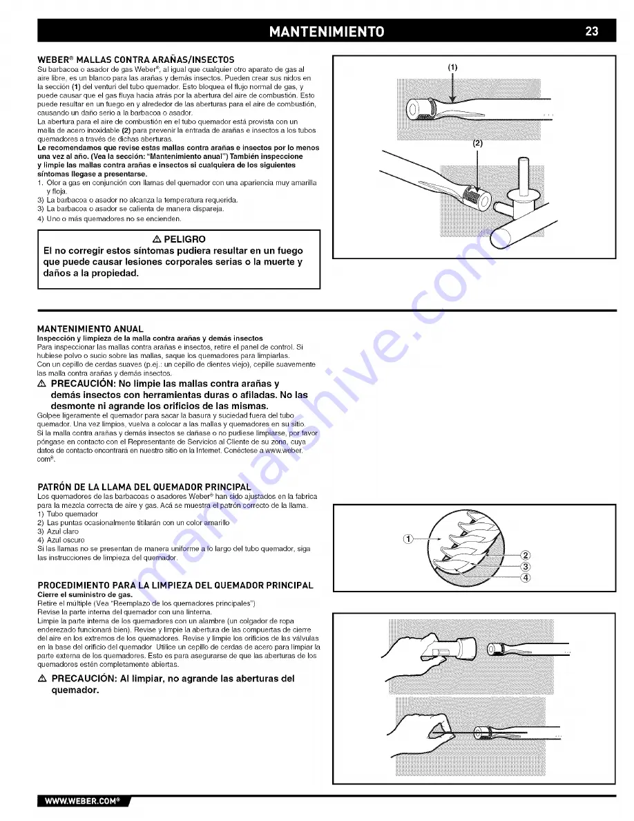 Weber Spirit E-310 Owner'S Manual Download Page 23