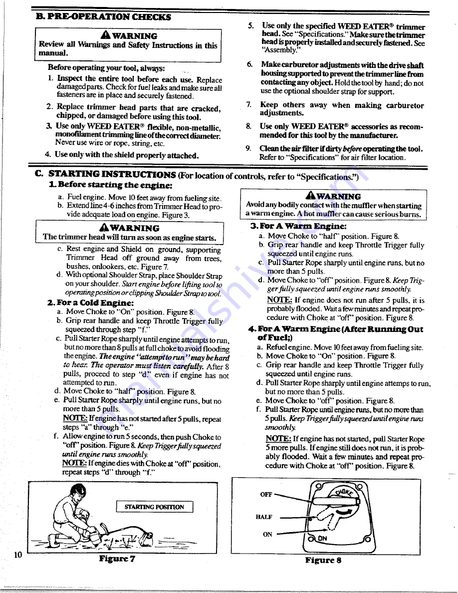 Weed Eater 1400T Operator'S Manual Download Page 10