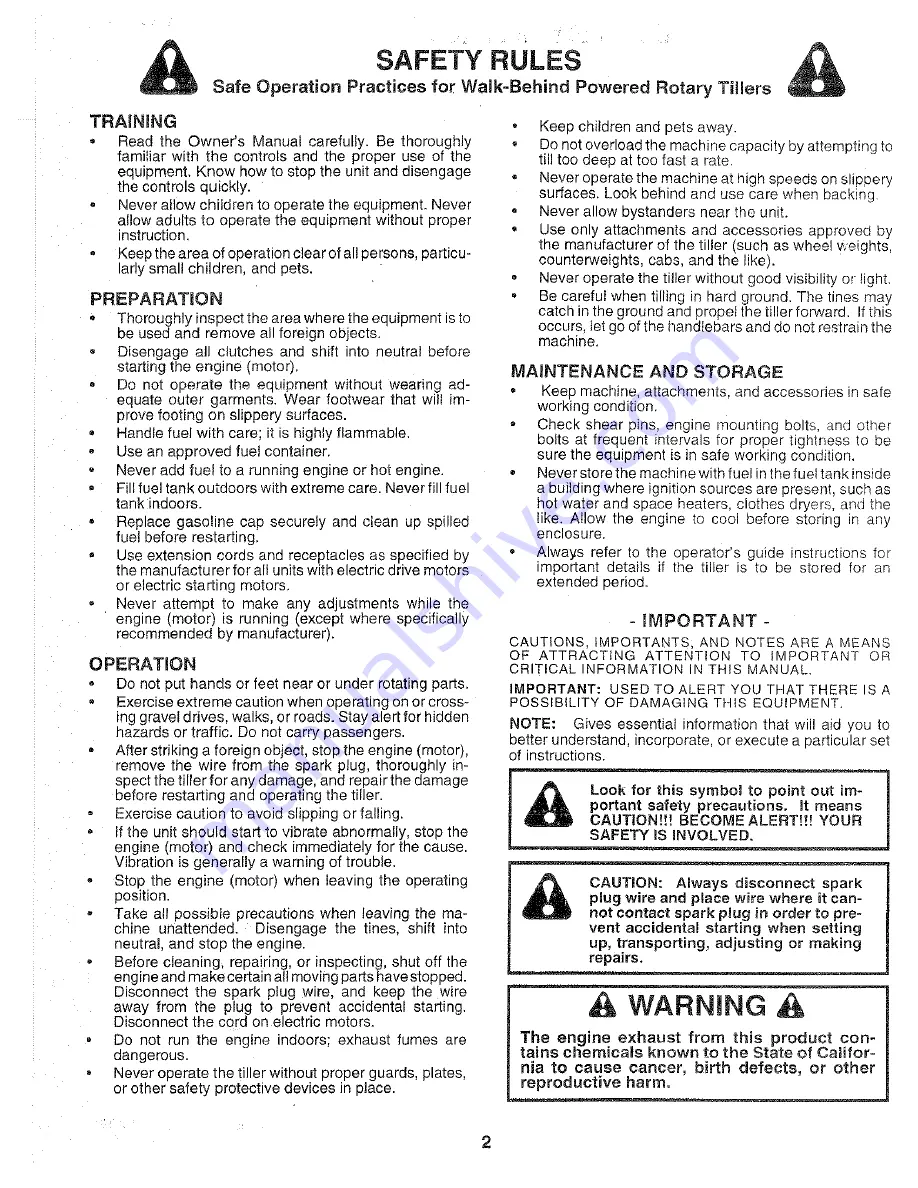 Weed Eater 160326 Owner'S Manual Download Page 2