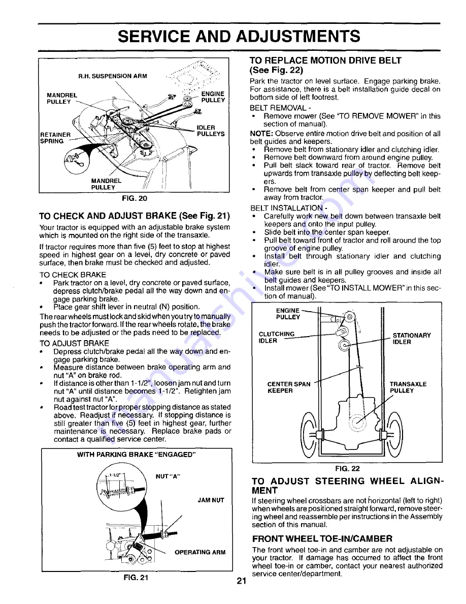 Weed Eater WE1338A Owner'S Manual Download Page 21