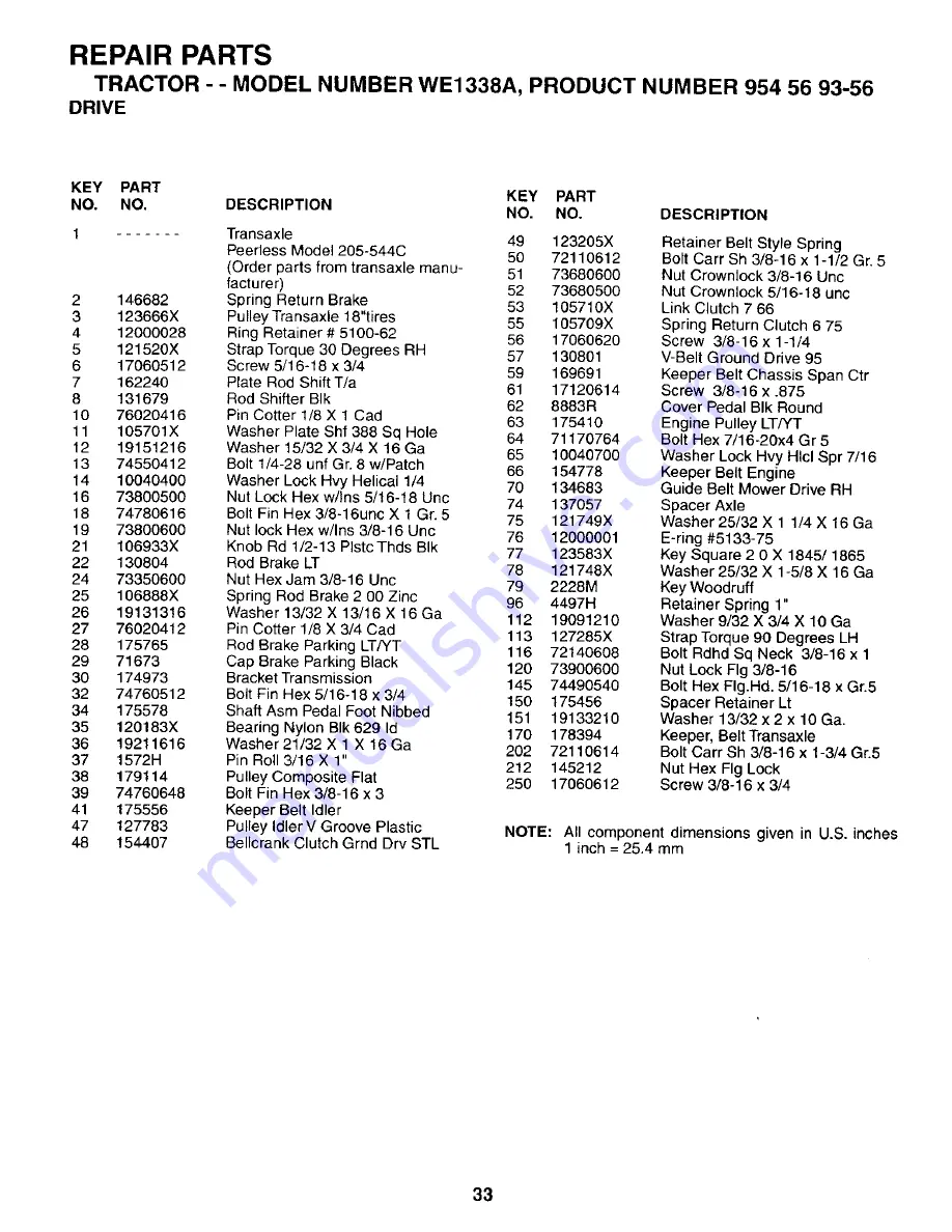 Weed Eater WE1338A Owner'S Manual Download Page 33