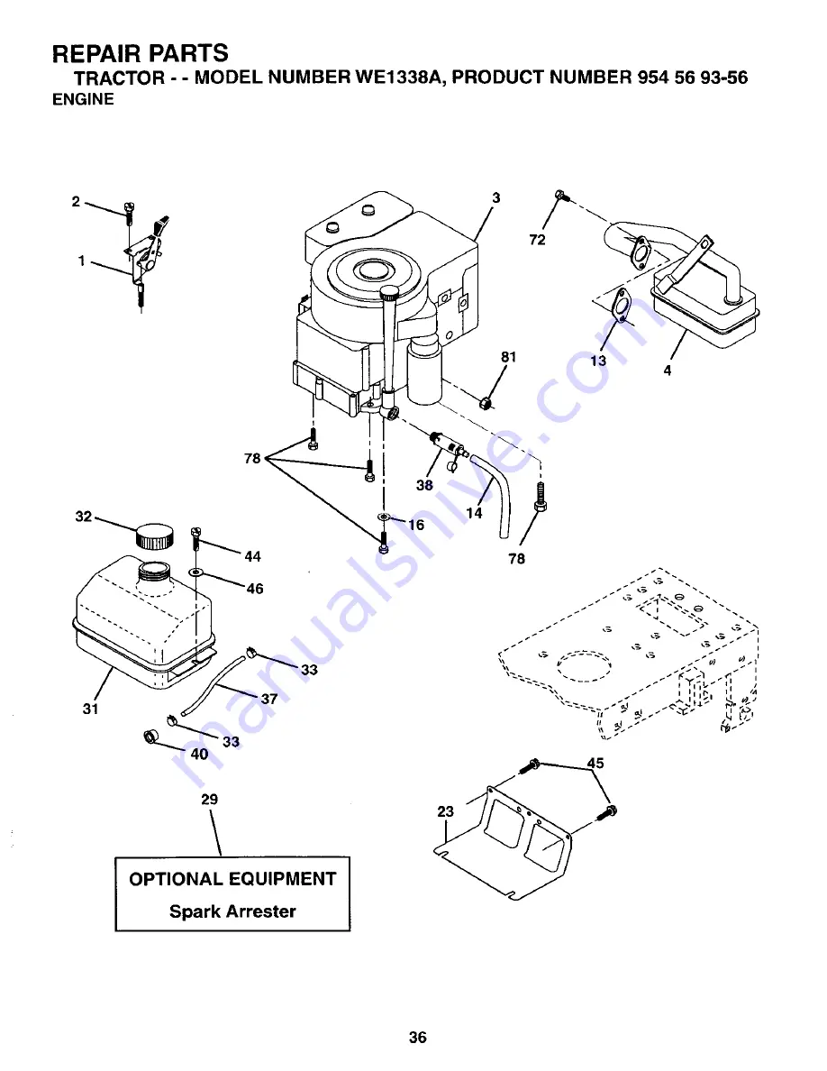 Weed Eater WE1338A Owner'S Manual Download Page 36