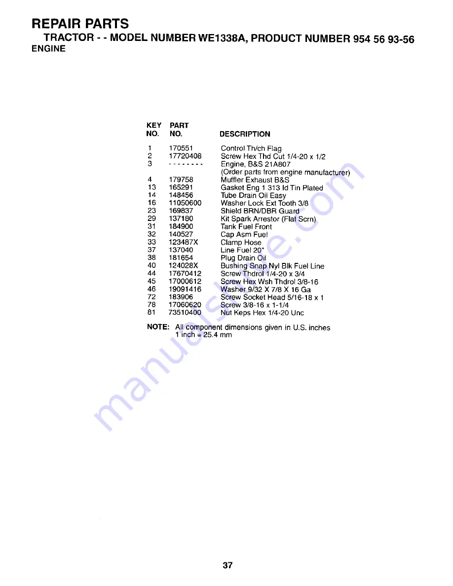 Weed Eater WE1338A Owner'S Manual Download Page 37