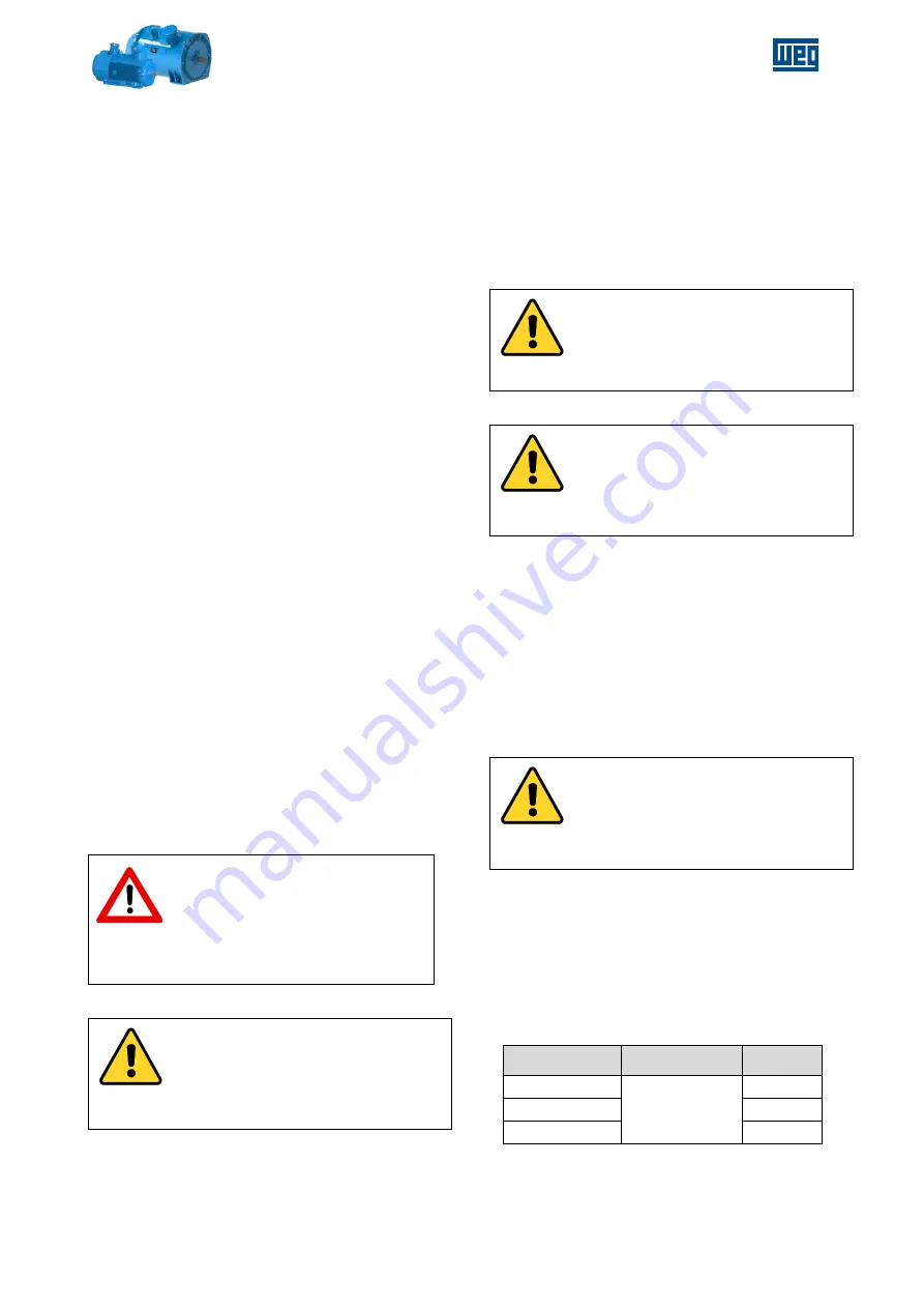 WEG W22Xdb C 315 Installation, Operation And Maintenance Manual Download Page 49