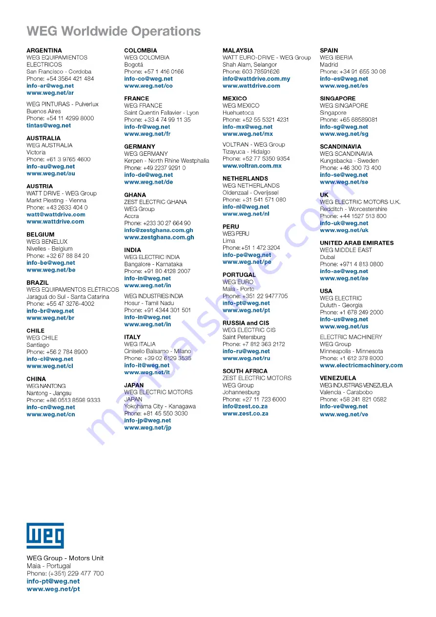 WEG W22Xdb C 315 Installation, Operation And Maintenance Manual Download Page 68