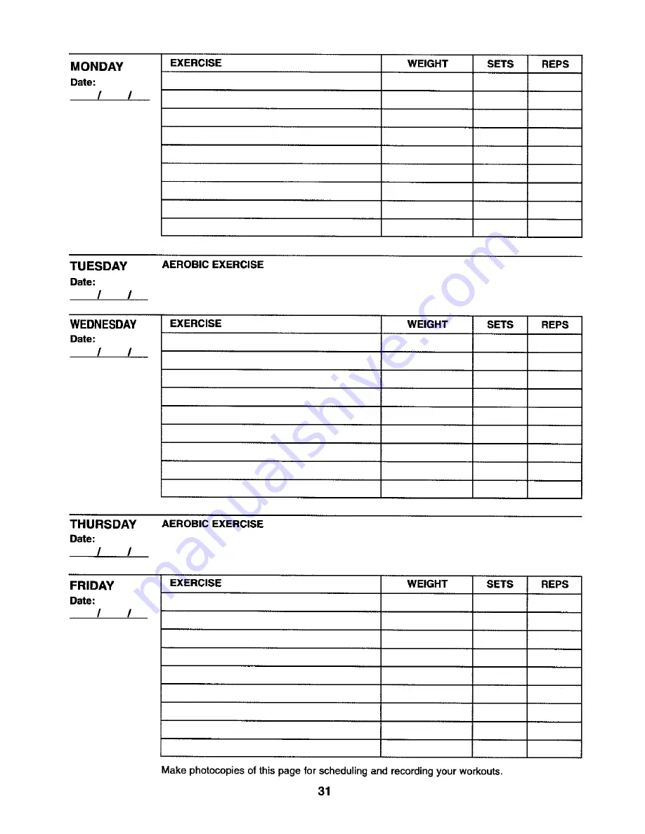 Weider 831.154020 User Manual Download Page 31