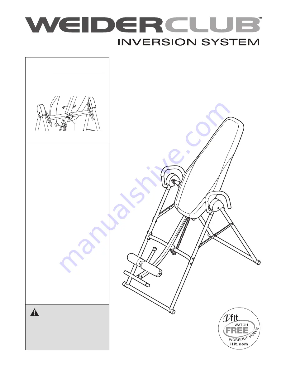 Weider Club User Manual Download Page 1