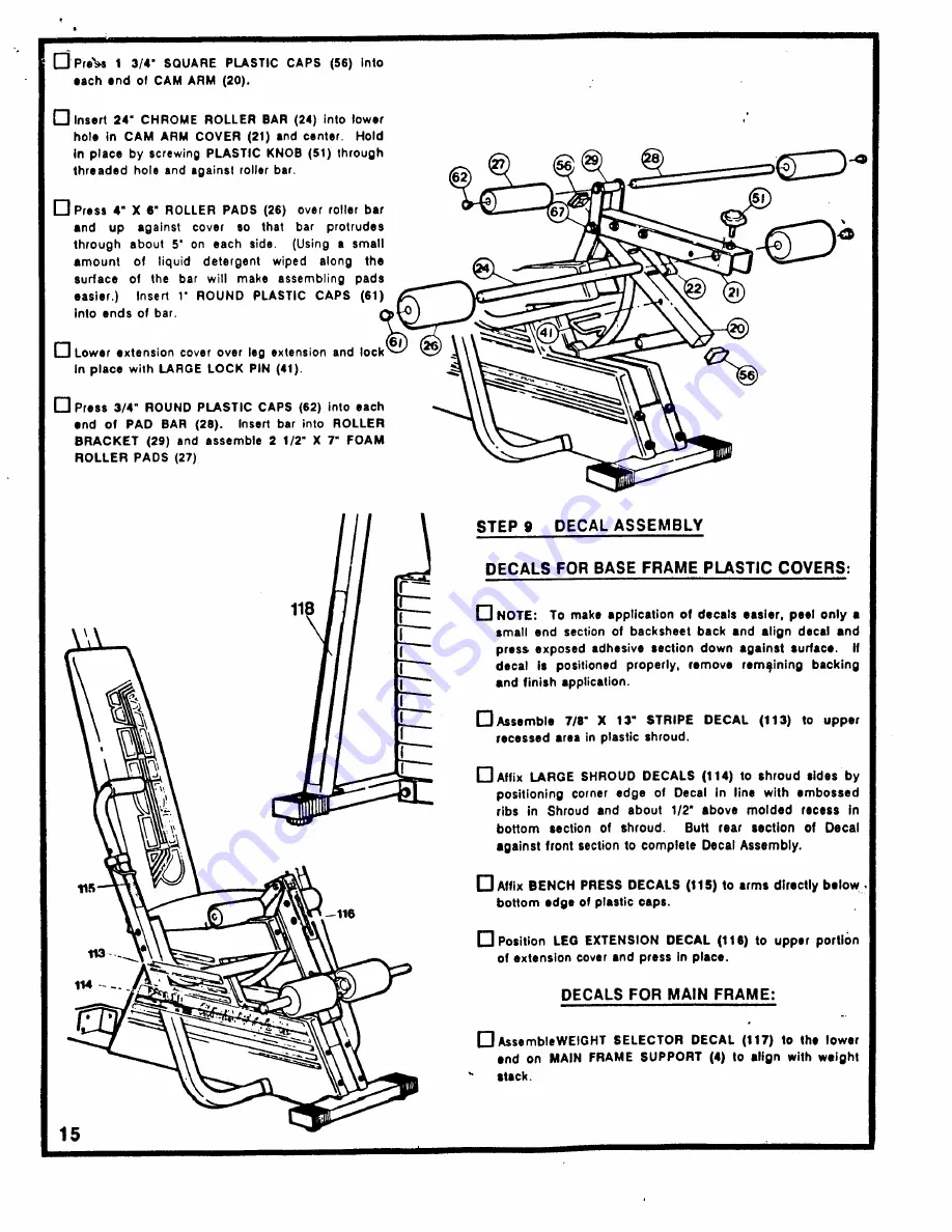 Weider D700S 354.156460 Assembly Instructions Manual Download Page 15