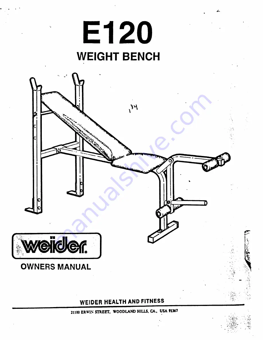 Weider E120 Скачать руководство пользователя страница 1