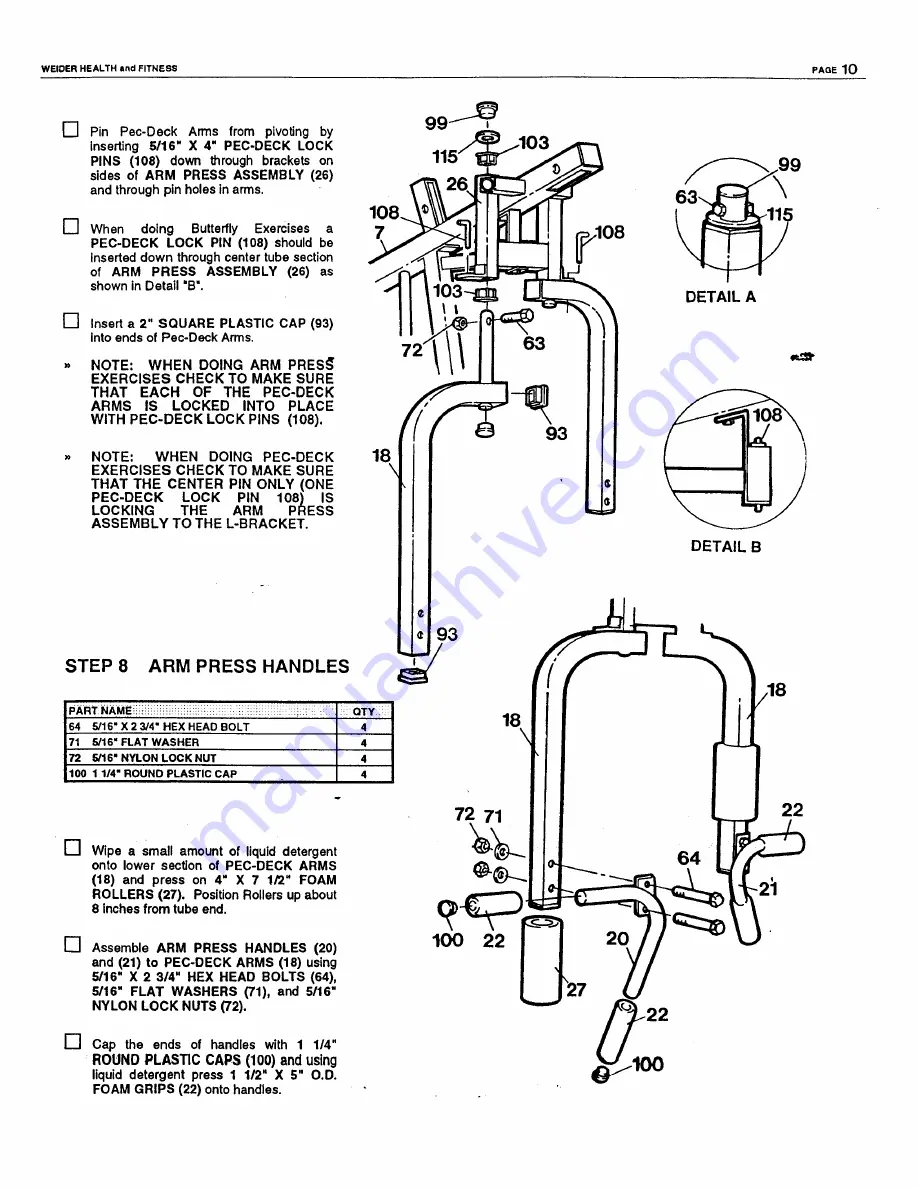 Weider E8001 Owner'S Manual Download Page 10