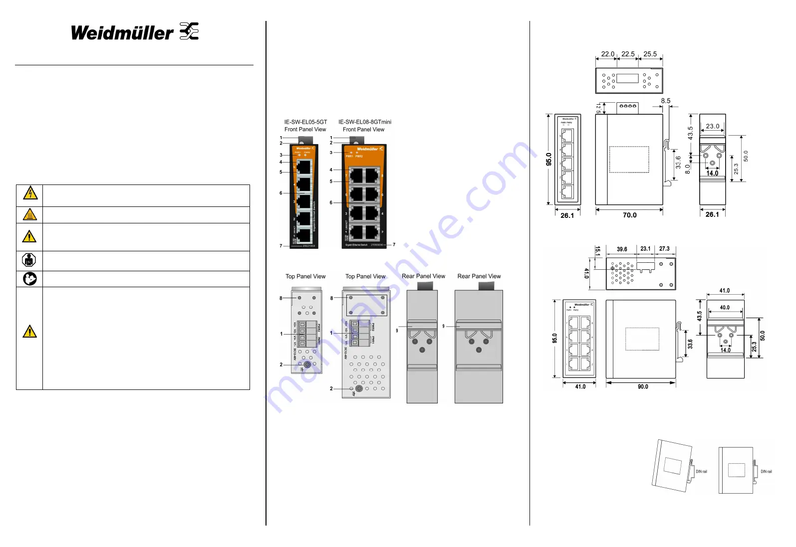 Weidmüller IE-SW-EL05-5GT Hardware Installation Manual Download Page 1