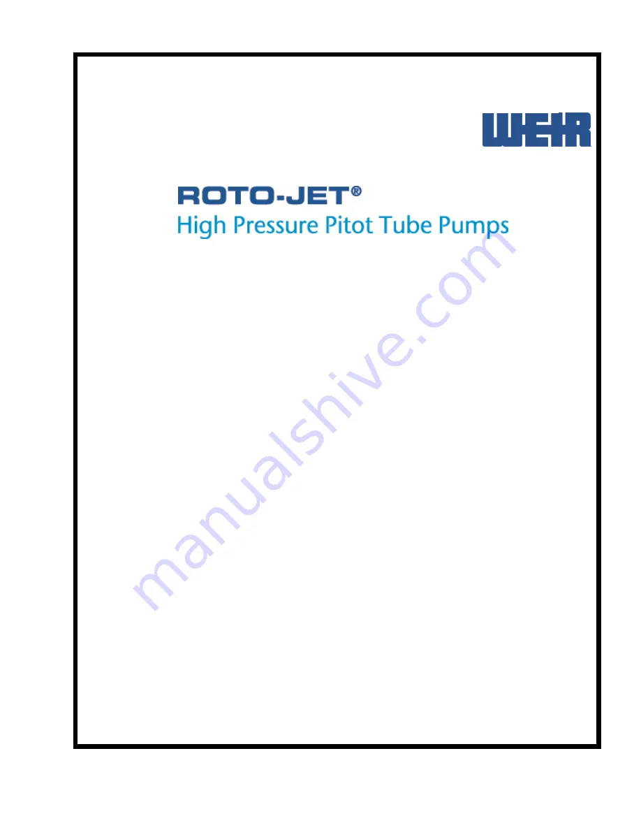 Weir Roto-Jet RO III 3x2 Скачать руководство пользователя страница 1