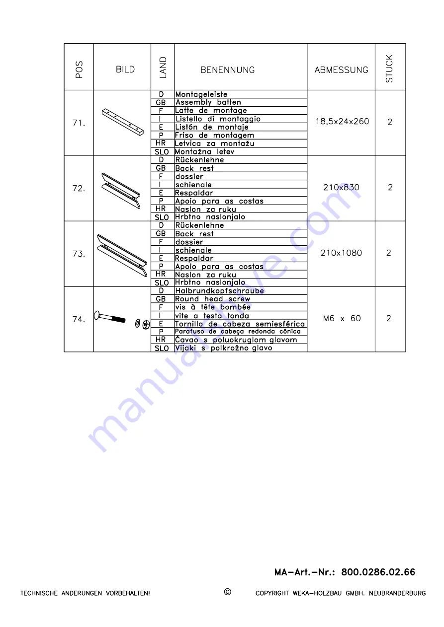 Weka Holzbau 512.2520.13.00 Скачать руководство пользователя страница 53