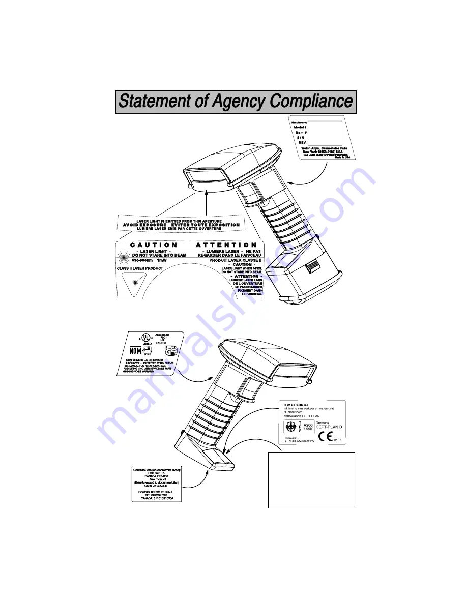 Welch Allyn SCANTEAM 3470 CCD Quick Start Manual Download Page 10