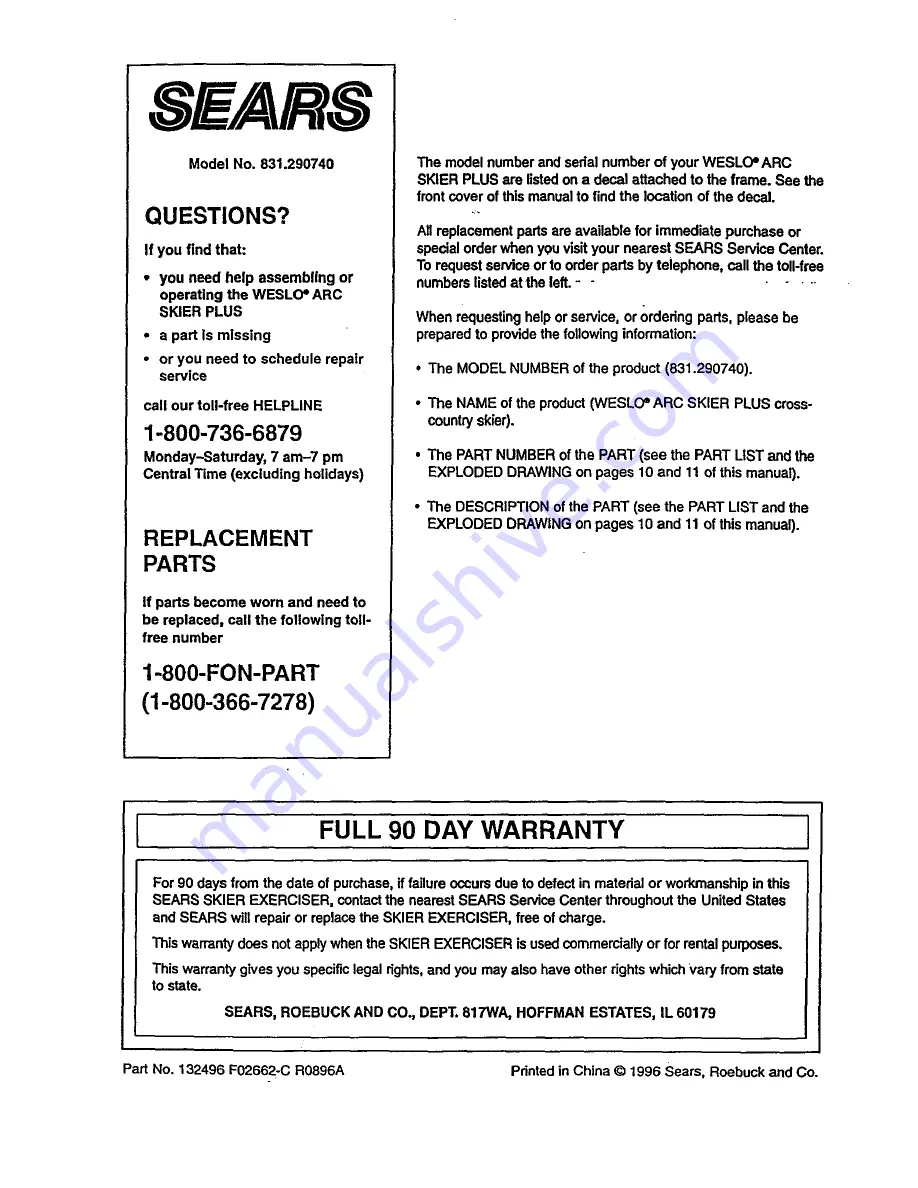 Weslo 831.290740 User Manual Download Page 12