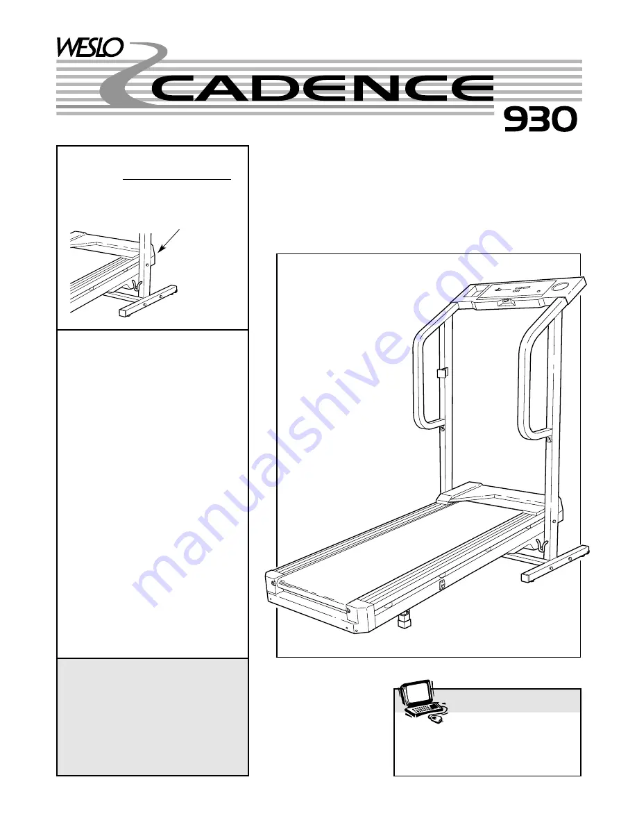 Weslo Cadence 930 Скачать руководство пользователя страница 1