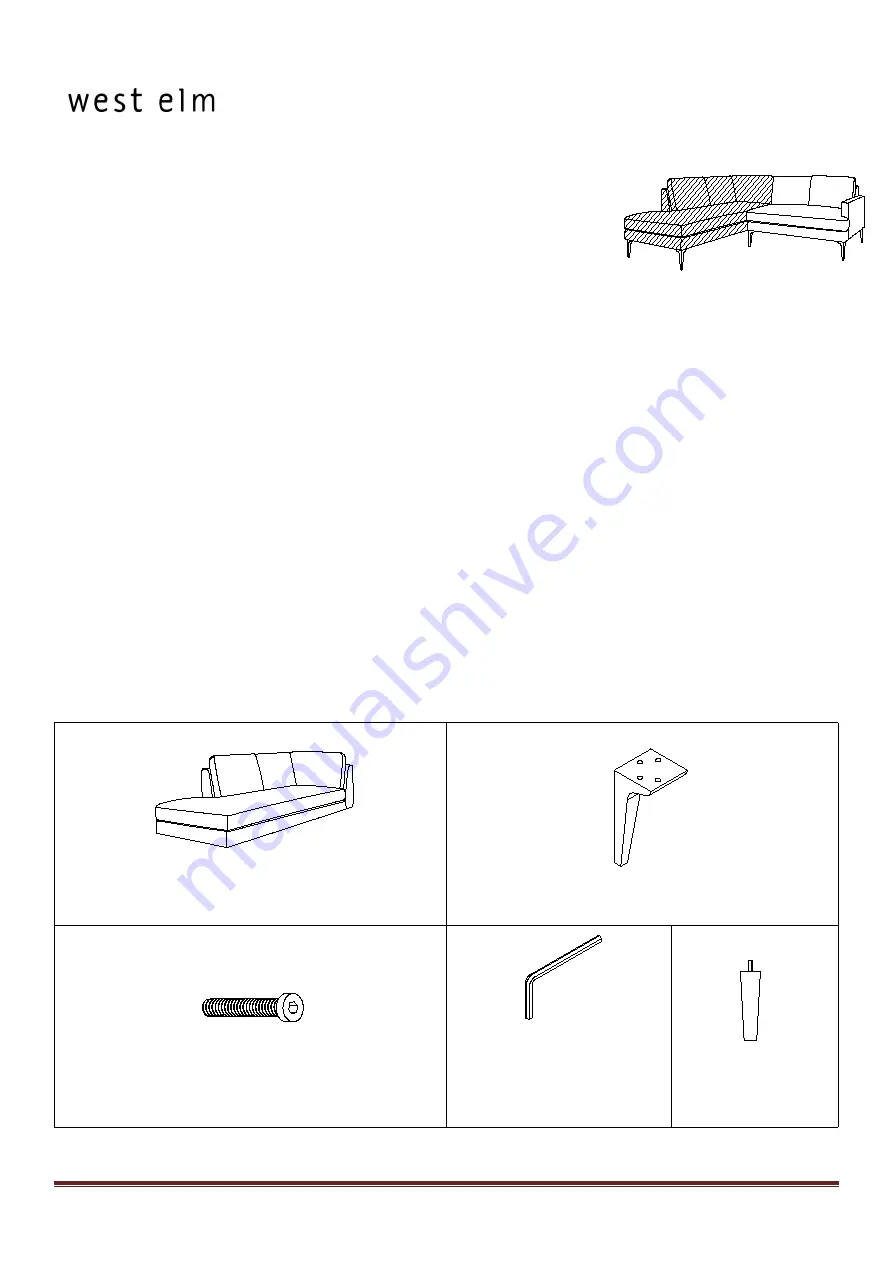 West Elm Andes LA Terminal Chaise 2581689 Скачать руководство пользователя страница 1