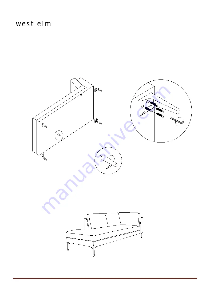 West Elm Andes LA Terminal Chaise 2581689 Assembly Instructions Download Page 2