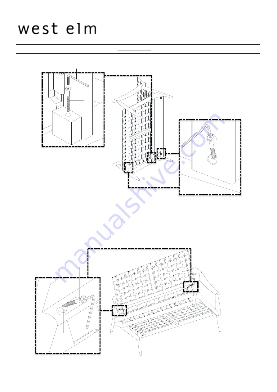 West Elm Wood Loveseat Assembly Instructions Manual Download Page 7