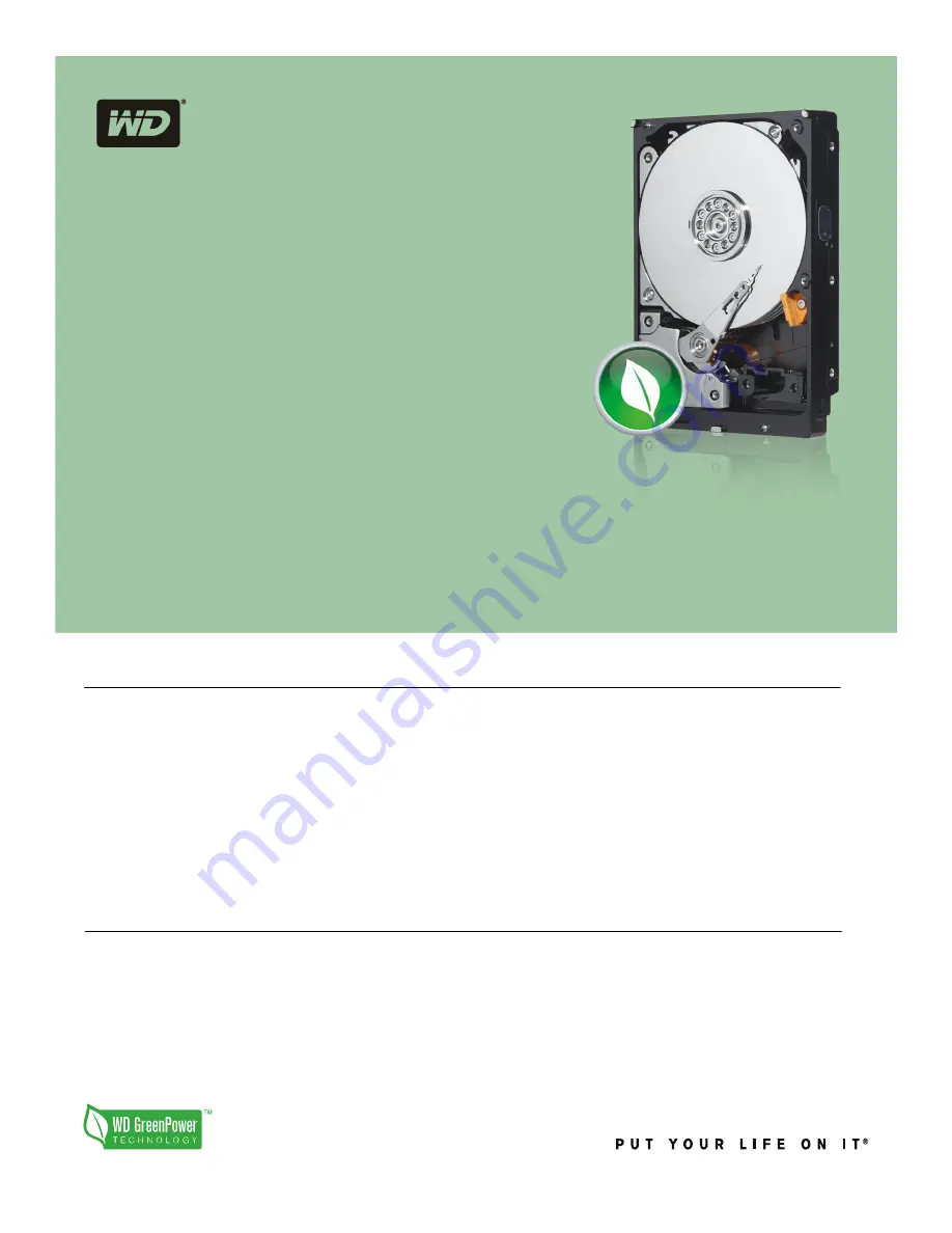 Western Digital Caviar Green WD15EARX Скачать руководство пользователя страница 1