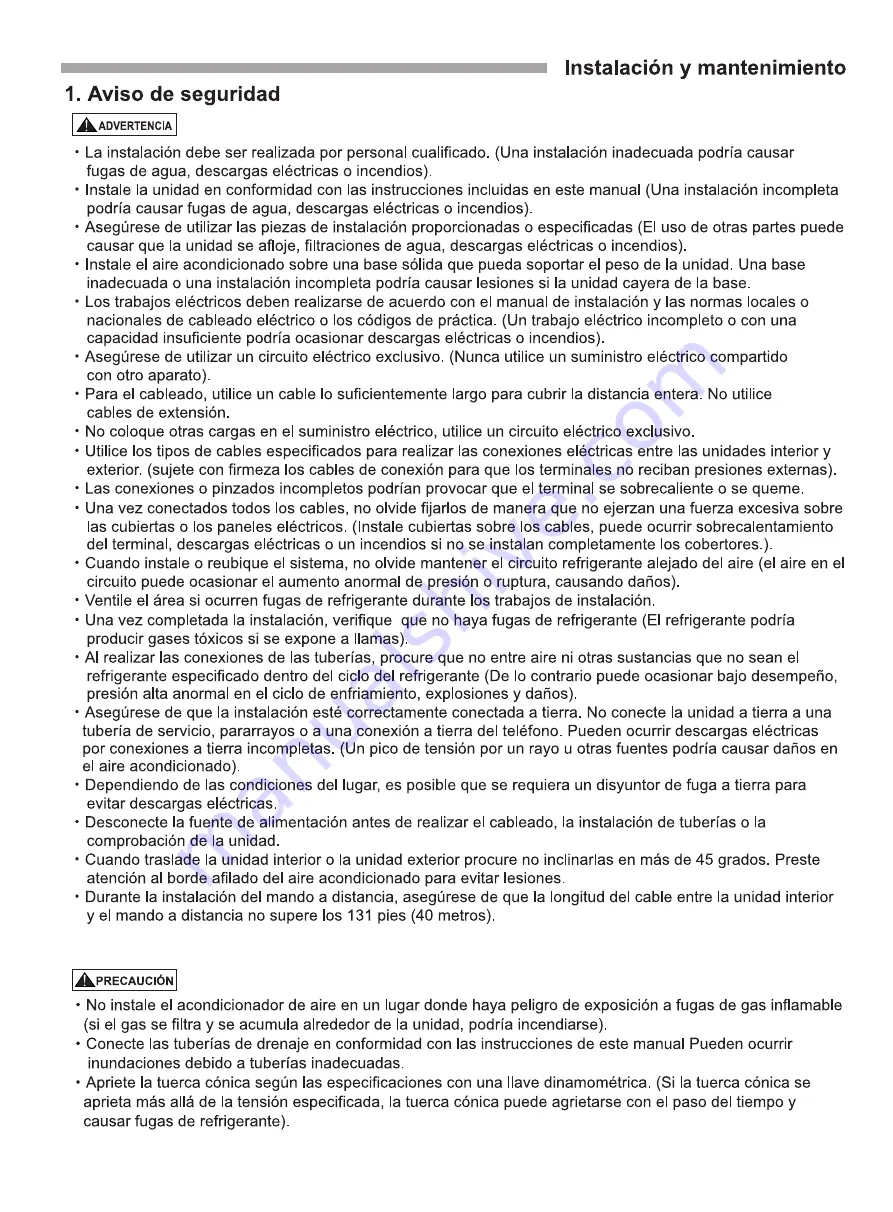 Westinghouse 18K-24K Use And Installation Instruction Download Page 29