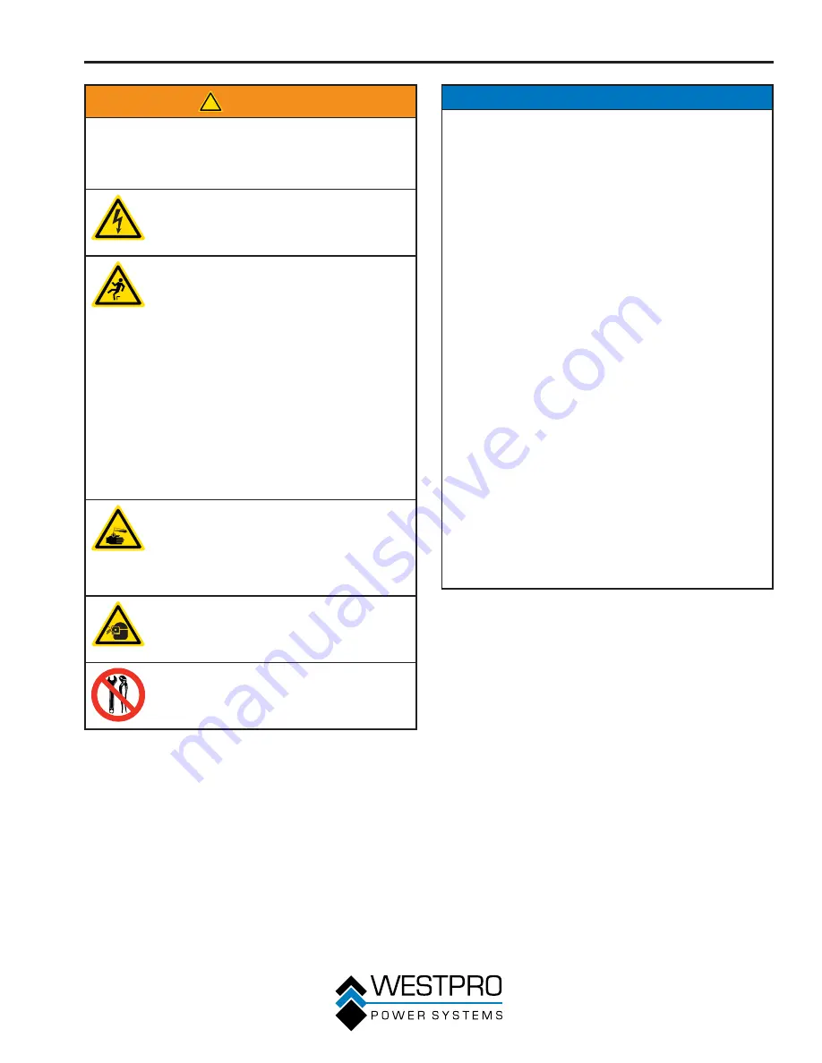 Westinghouse WP2500 Owner'S Manual Download Page 9