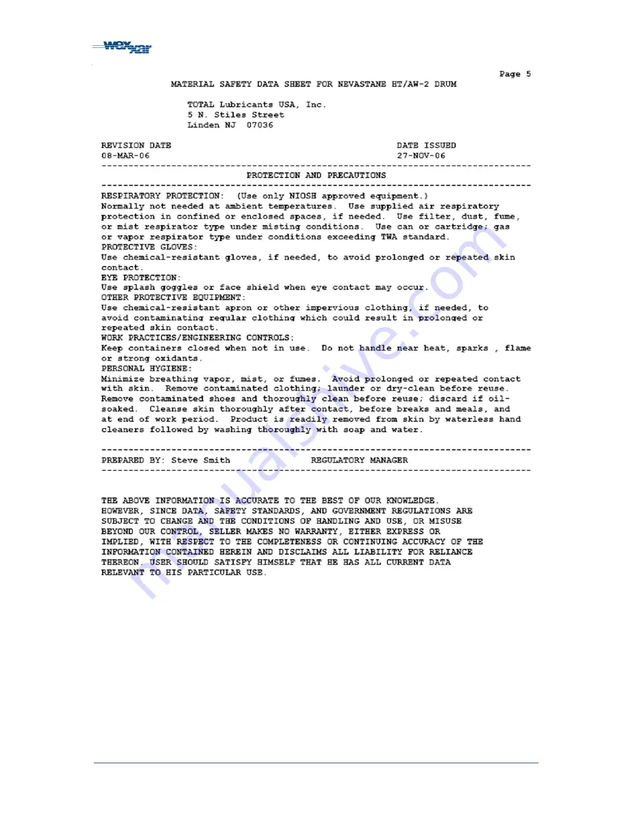 Wexxar WF30T Operation And Service Manual Download Page 150