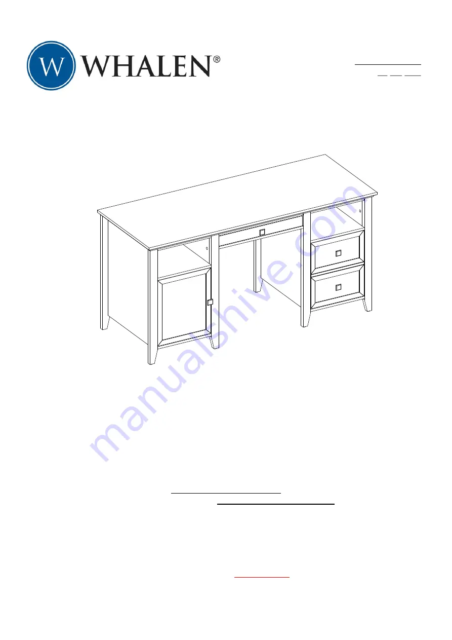 Whalen Furniture Abington SPUS-ABTD Instruction Booklet Download Page 1