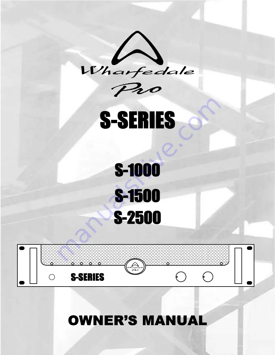 Wharfedale Pro S-1000 Owner'S Manual Download Page 1