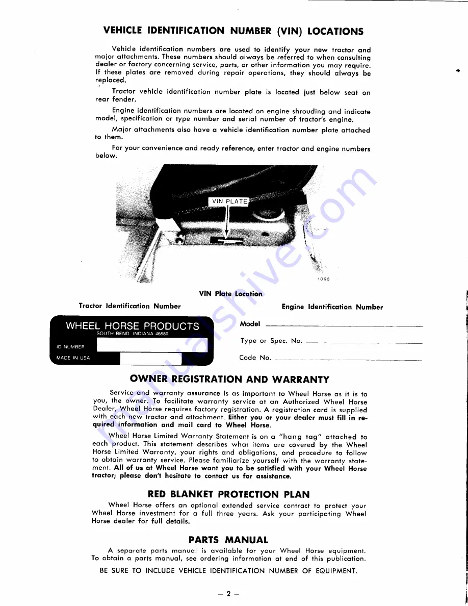 Wheel Horse 208-4 Operator'S Manual Download Page 9