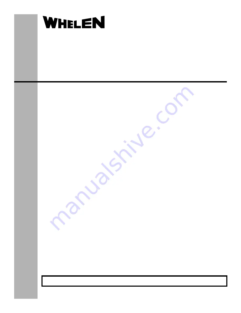 Whelen Engineering Company WPS-2900 Series Installation Manual Download Page 1