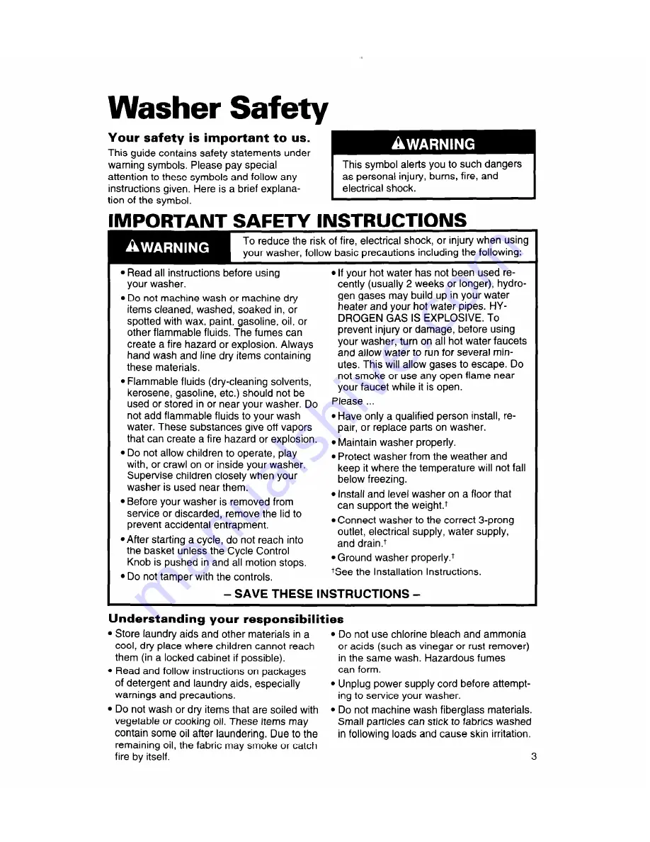 Whirlpool 3360464 Use And Care Manual Download Page 3