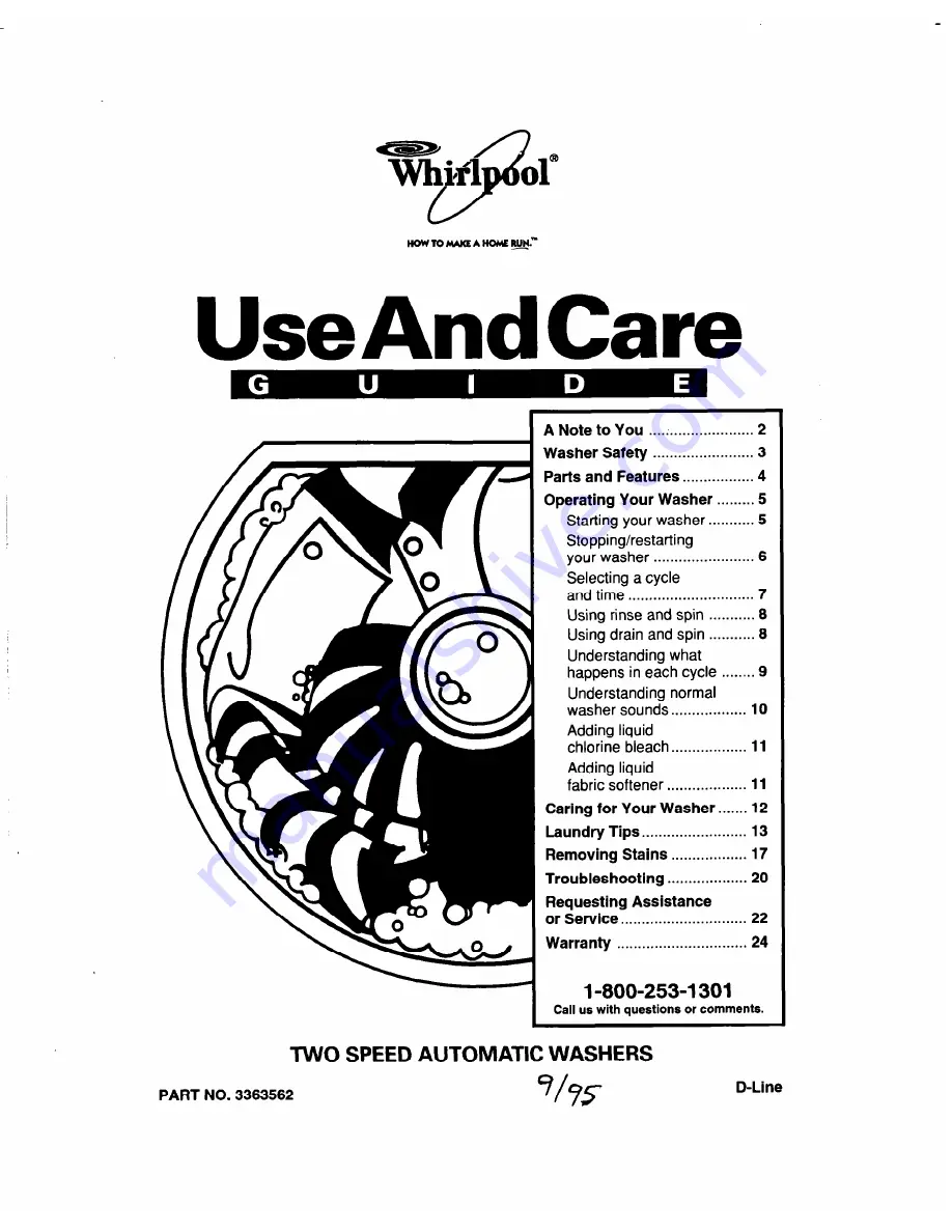 Whirlpool 3363562 Скачать руководство пользователя страница 1