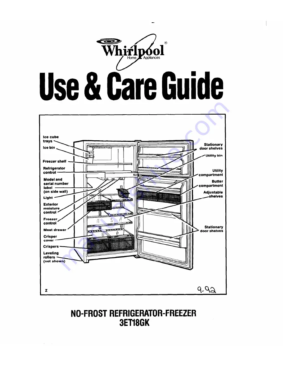 Whirlpool 3Ell8GK Use And Care Manual Download Page 1