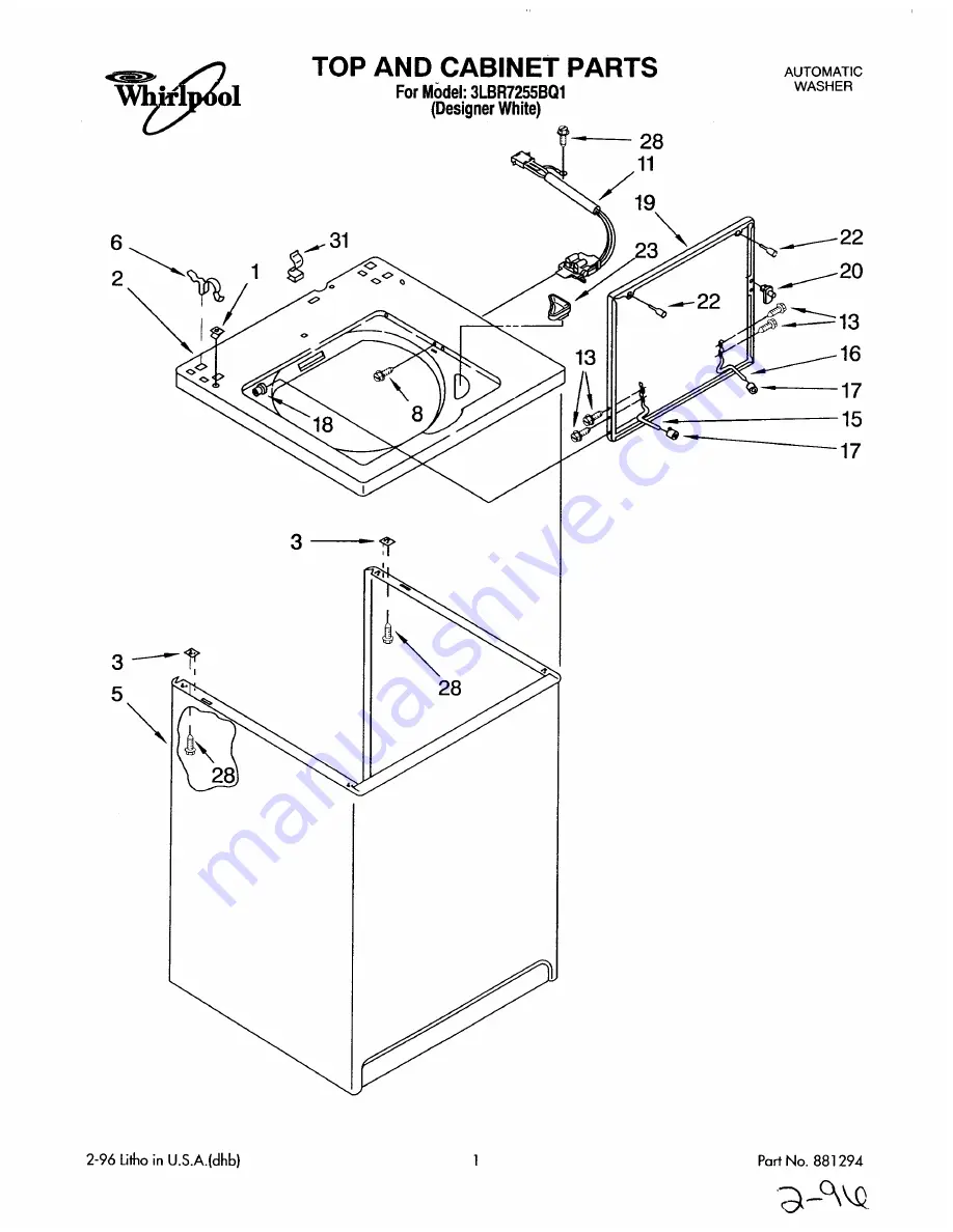 Whirlpool 3LBR7255BQ1 Скачать руководство пользователя страница 1