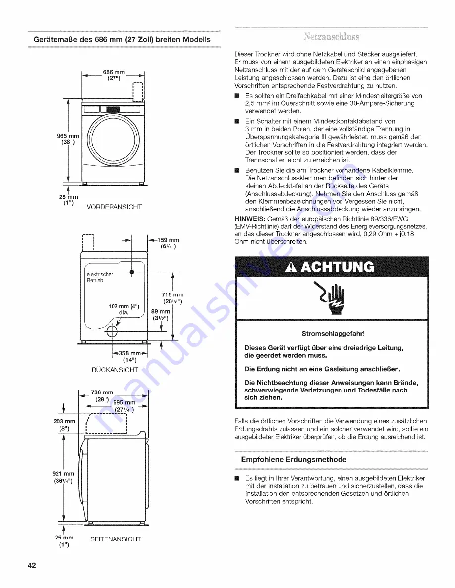 Whirlpool 3LCED9100 Installation Instructions Manual Download Page 42