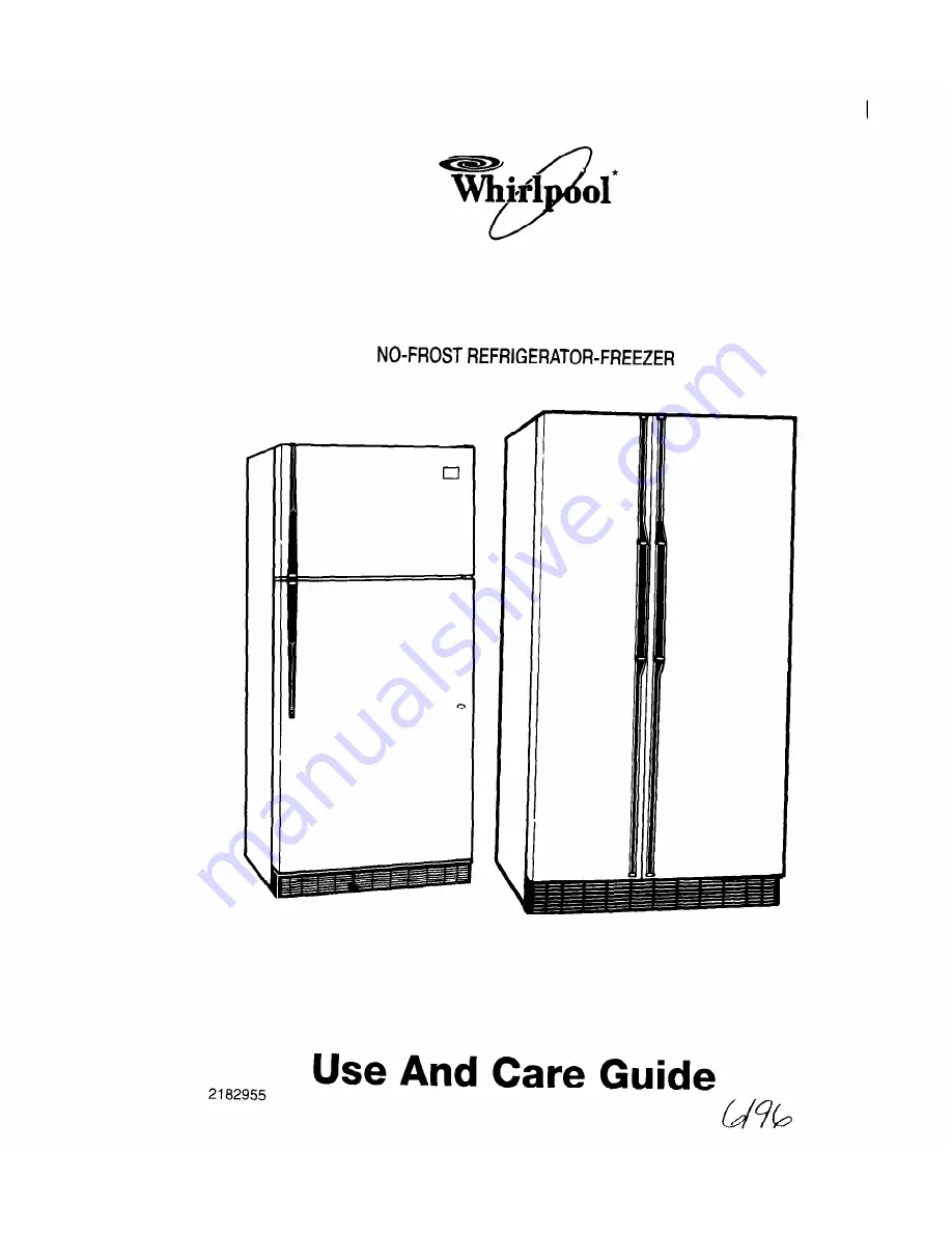 Whirlpool 3VED23DQDW00 Use And Care Manual Download Page 1