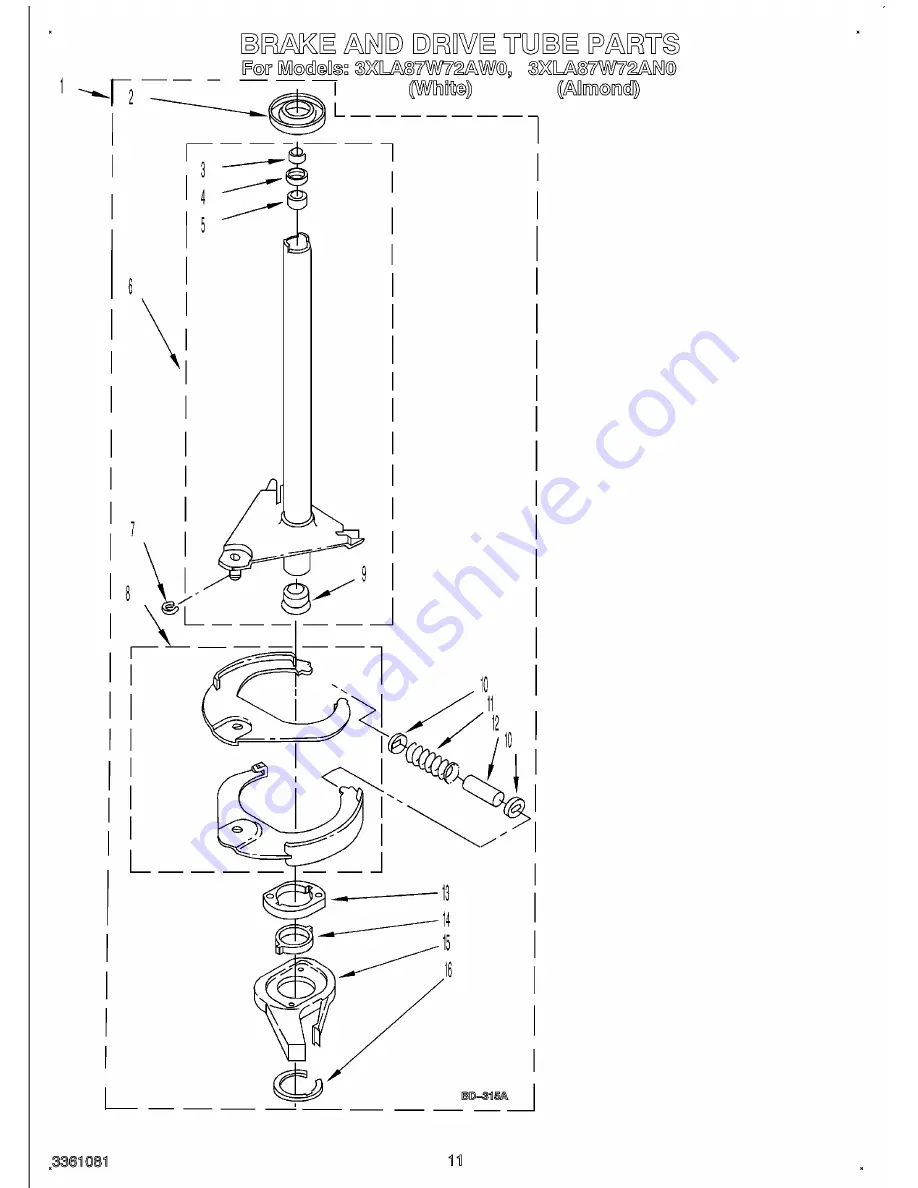 Whirlpool 3XLA87W72AN0 Parts List Download Page 18