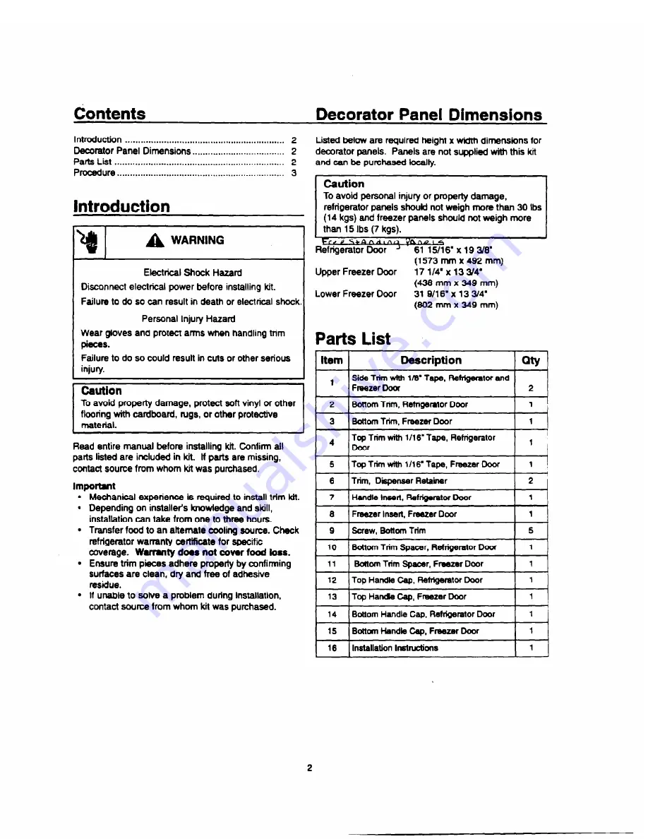 Whirlpool 4370070 Installation Instructions Manual Download Page 3