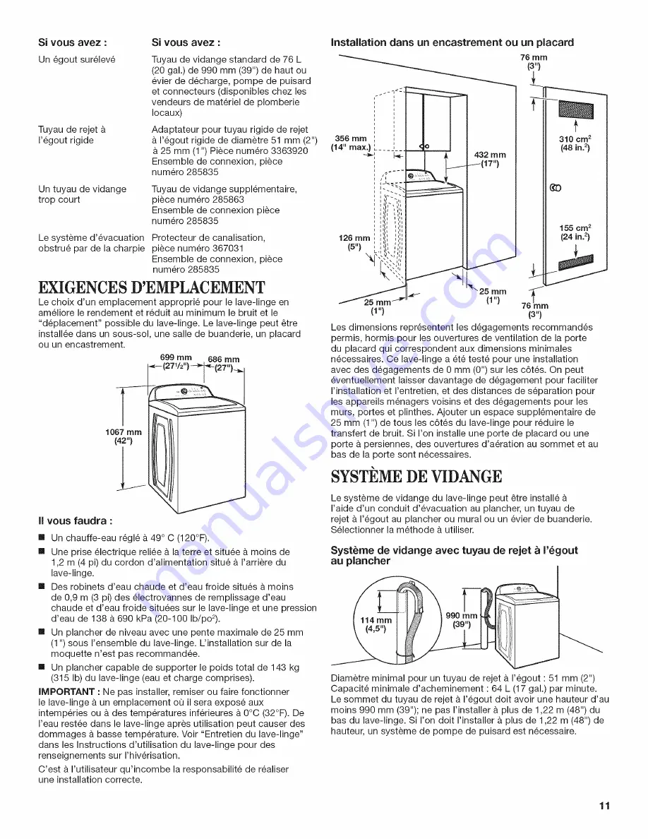 Whirlpool 4GATW4900 Installation Instructions Manual Download Page 11